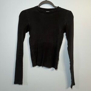 TNA Black Ribbed Long Sleeve